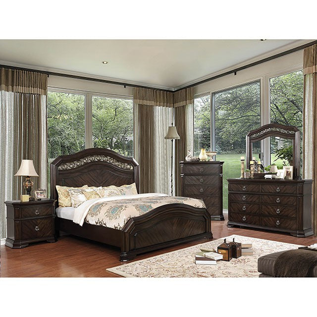 FOA CALLIOPE Traditional Espresso Solid Wood Bed CM7751