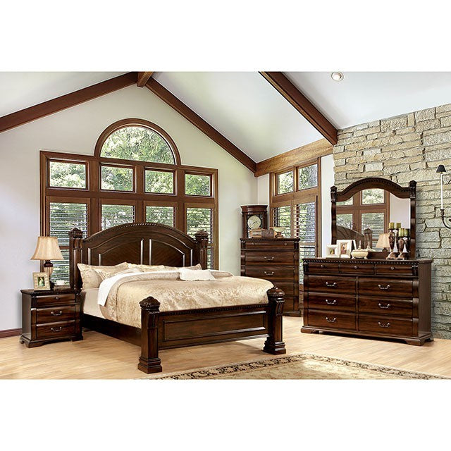 FOA BURLEIGH Solid Wood Cherry Bed