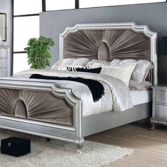 FOA AALOK Glam Silver Warm Gray Bed CM7864