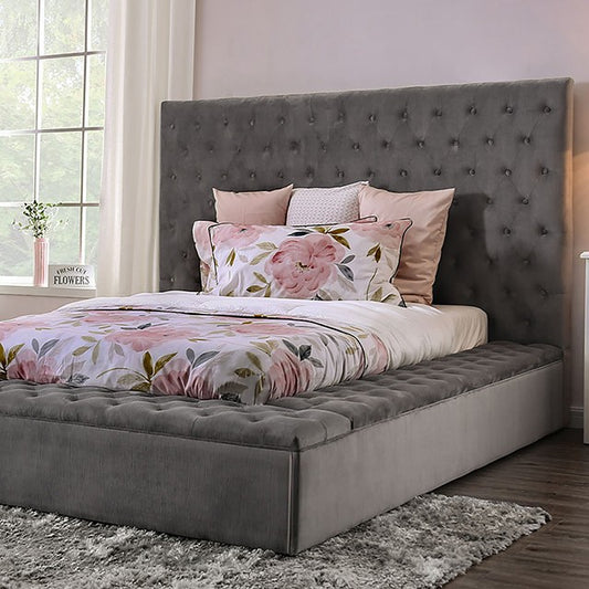 FOA GOLATI Transitional Gray Flannelette Bed CM7895GY