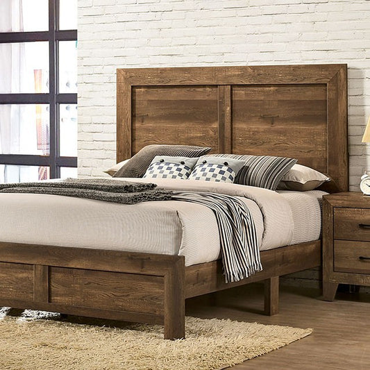 FOA WENTWORTH Rustic Light Walnut Bed CM7912