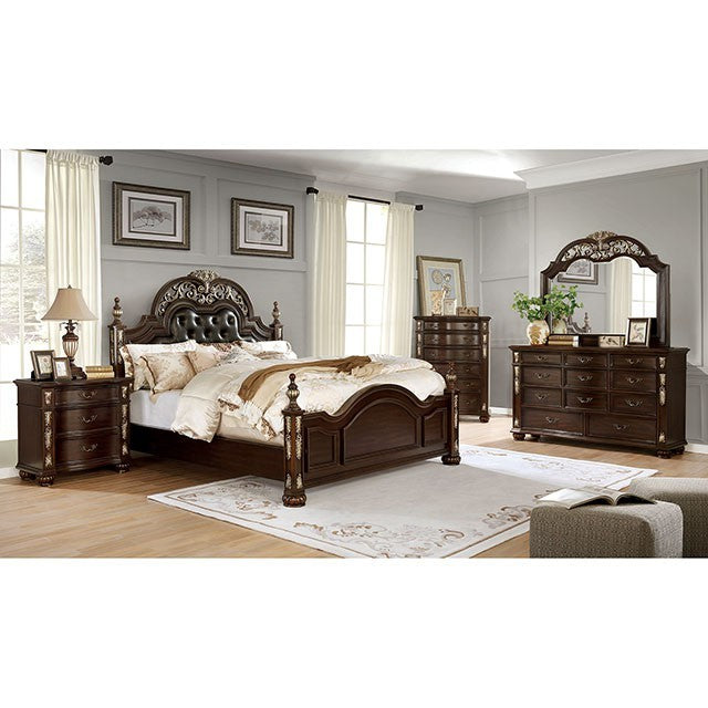 FOA THEODOR Traditional Brown Cherry Bed CM7926