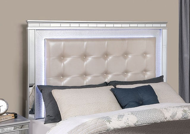 FOA BELLINZONA Contemporary Silver Leatherette Bed CM7992