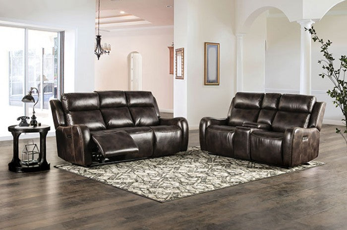 FOA BARCLAY Transitional Dark Brown Leatherette Solid Wood CM9906-SF