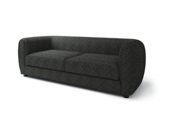 FOA VERDAL Contemporary Black Boucle Solid Wood Sofa FM61001BK-SF