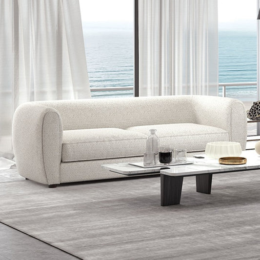 FOA VERDAL Contemporary Off-White Boucle Solid Wood Sofa FM61001WH-SF