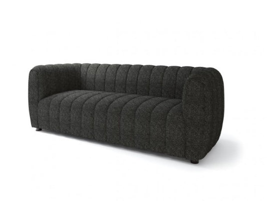 FOA AVERSA Contemporary Black Boucle Solid Wood Sofa FM61002BK-SF