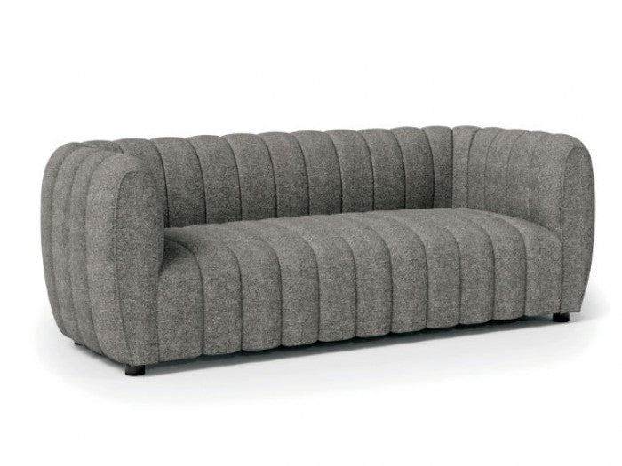 FOA AVERSA Contemporary Charcoal Gray Boucle Solid Wood Sofa FM61002GY-SF