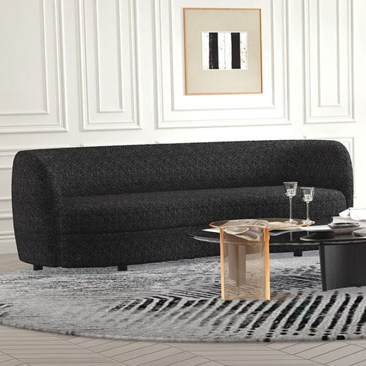 FOA VERSOIX Contemporary Black Boucle Solid Wood Others Kidney-style Seat Sofa FM61003BK-SF