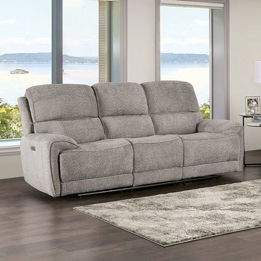 FOA MORCOTE Transitional Light Gray Boucle Fabric Solid Wood Sofa FM62001LG-SF-PM