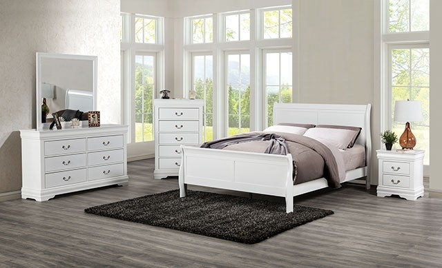 LOUIS PHILIPPE Transitional White Bed FM7866WH