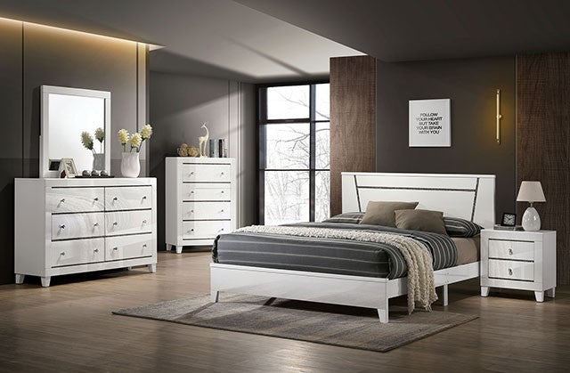 FOA MAGDEBURG Contemporary White Bed FOA 7038WH