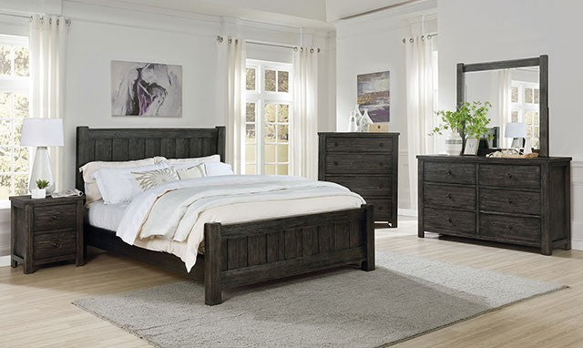 FOA REGENSBURG Rustic Dark Gray Bed FOA7169