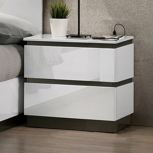 FOA BIRSFELDEN Contemporary White Nightstand FOA7225WH-N