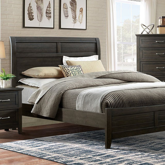 FOA ALAINA Transitional Walnut Solid Wood Bed FOA7916