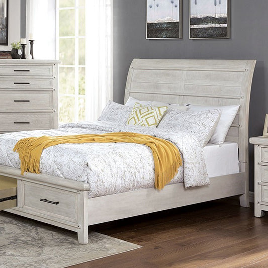 FOA SHAWNETTE Transitional Antique White Bed FOA7924