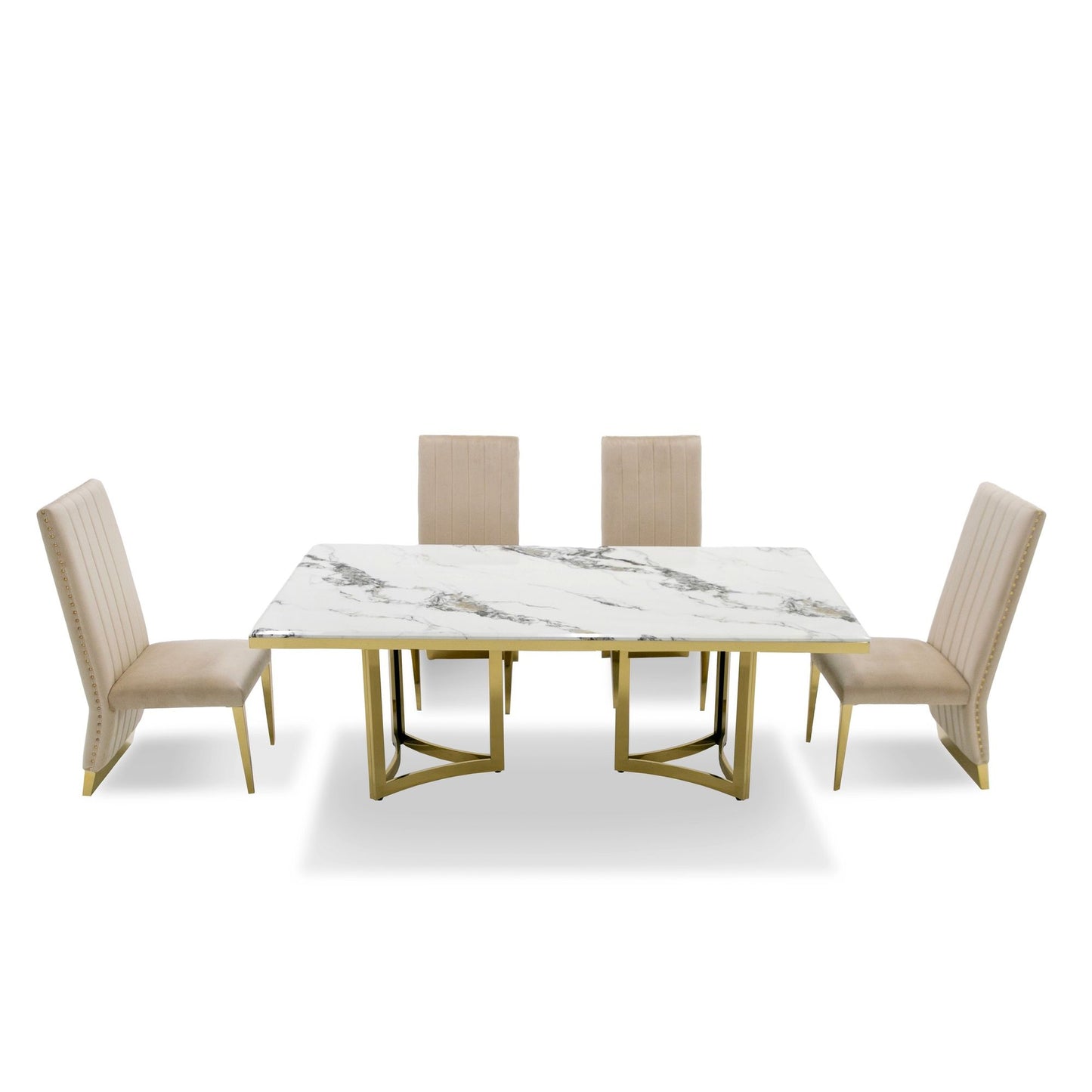 Modrest Loomis - White Marble & Gold Dining Table VGZAT1301