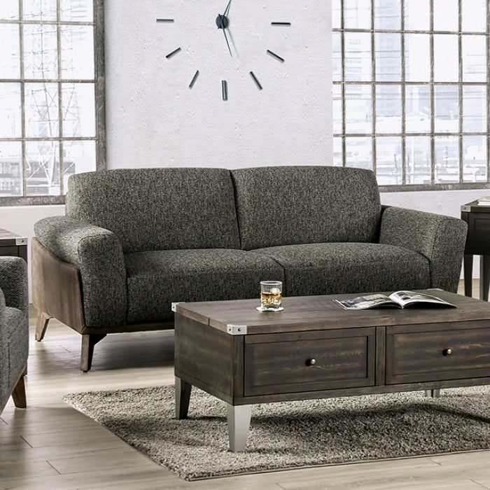 FOA KLOTEN Mid-century Modern Gray Fabric Sofa SM6045-SF